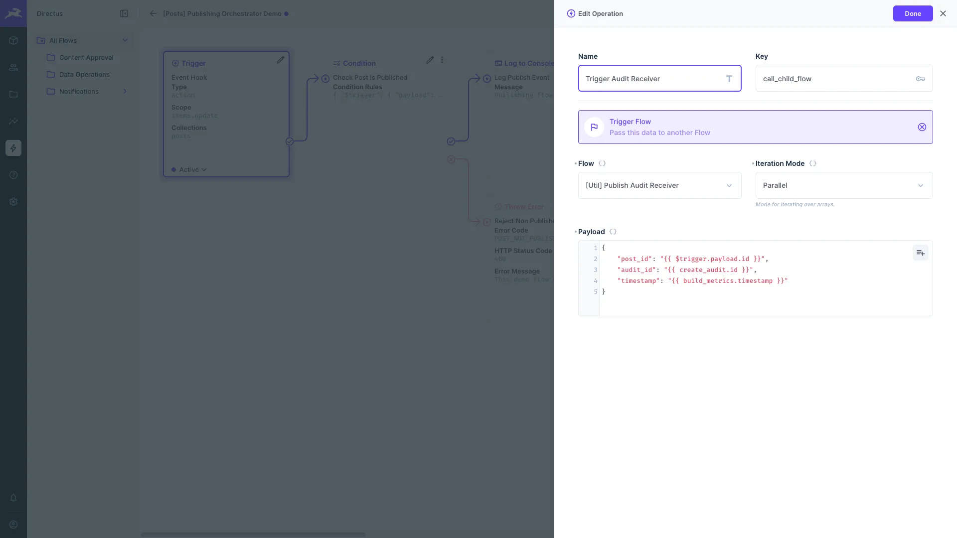 Trigger Flow operation configuration